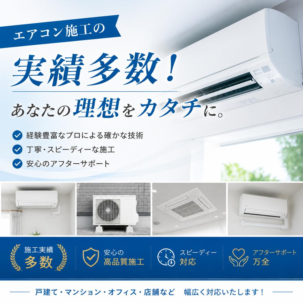 エアコン施工の実績多数！あなたの理想をカタチに。